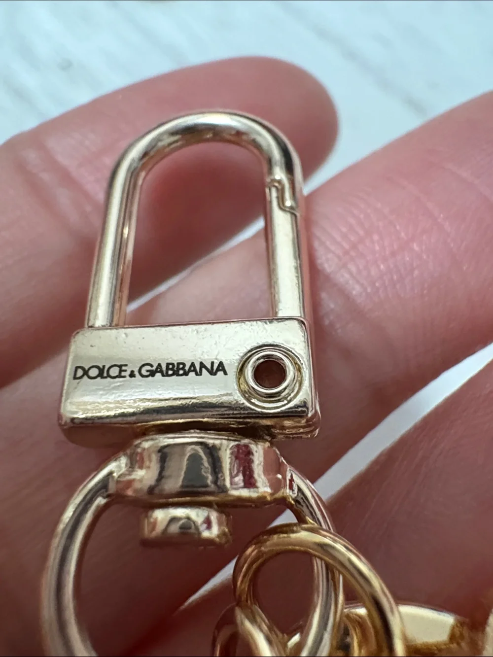 Dolce & Gabbana Gold-tone Keyring with Red Rose and Cherry Charms